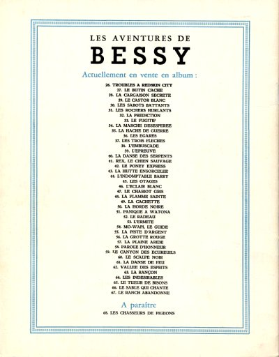 Verso de l'album Bessy Tome 67 Le ranch abandonné