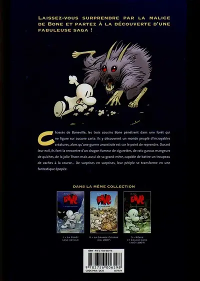 Verso de l'album Bone Tome 1 La Forêt sans retour