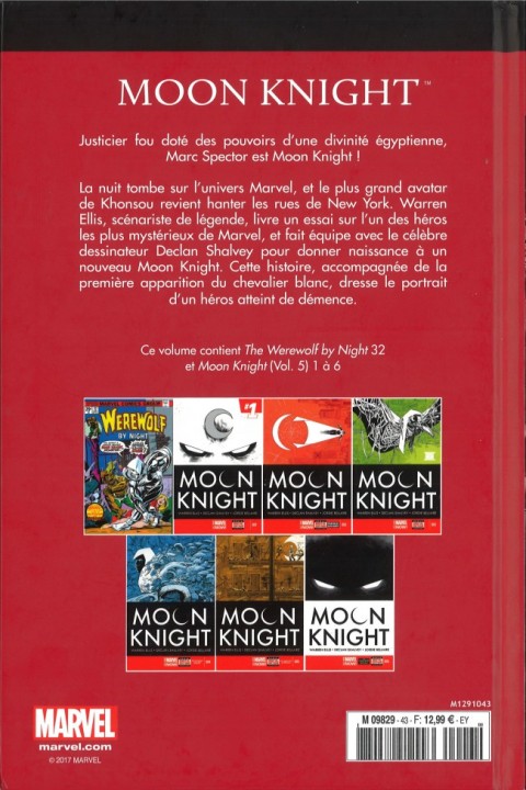 Verso de l'album Le meilleur des Super-Héros Marvel Tome 43 Moon Knight