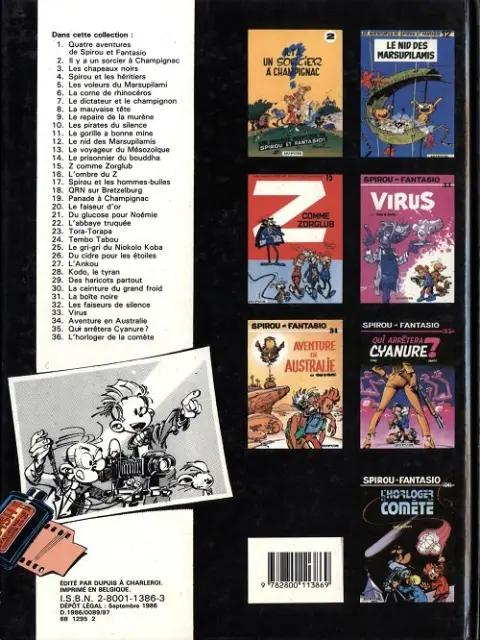 Verso de l'album Spirou et Fantasio Tome 37 Le réveil du Z
