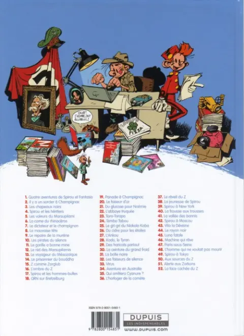 Verso de l'album Spirou et Fantasio Tome 13 Le Voyageur du mésozoïque