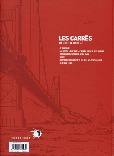 Verso de l'album Les Carrés - Une enquête de Kazimir Tome 2 Carré rouge