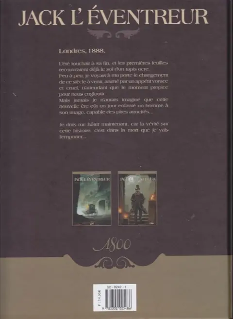 Verso de l'album Jack l'éventreur Tome 2