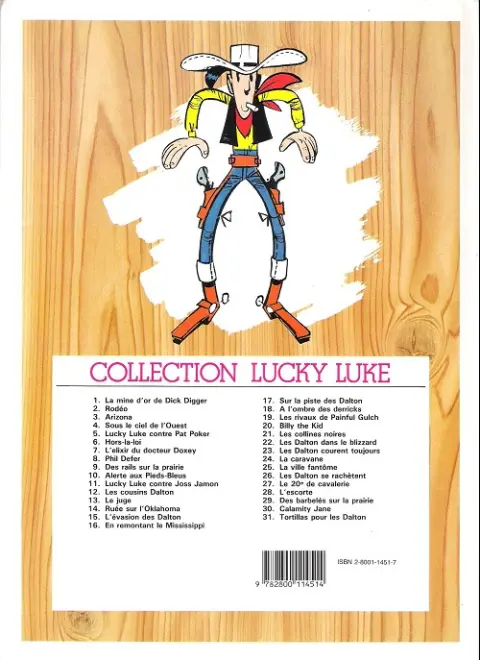 Verso de l'album Lucky Luke Tome 11 Lucky Luke contre Joss Jamon