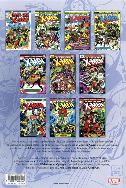 Verso de l'album X-Men L'intégrale Tome 1 1975-1976
