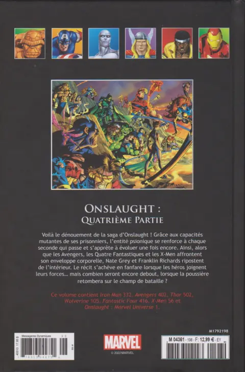 Verso de l'album Marvel Comics - La collection de référence Tome 198 Onslaught : Quatrième Partie
