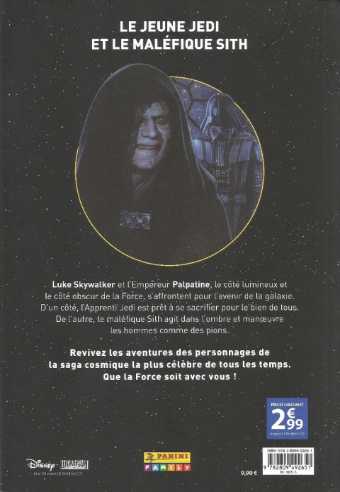 Verso de l'album Star Wars - Histoires galactiques 2 Luke Skywalker & L'Empereur