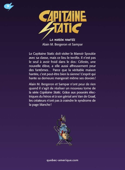 Verso de l'album Capitaine Static 9 La Maison hantée