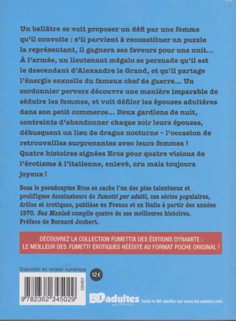 Verso de l'album Sex Maniak