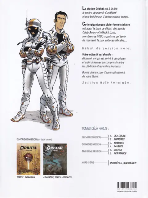 Verso de l'album Orbital Tome 1 Cicatrices