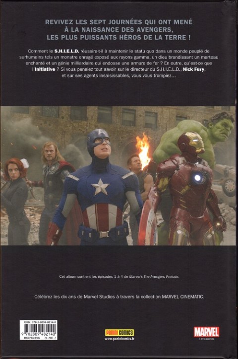 Verso de l'album Marvel Cinematic Universe Tome 2 The Avengers - Prélude