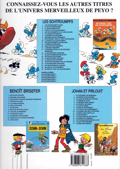Verso de l'album Schtroumpferies Tome 1