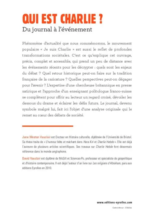 Verso de l'album Charlie Hebdo - De Charlie Hebdo à #Charlie Enjeux - Histoire - Perspectives