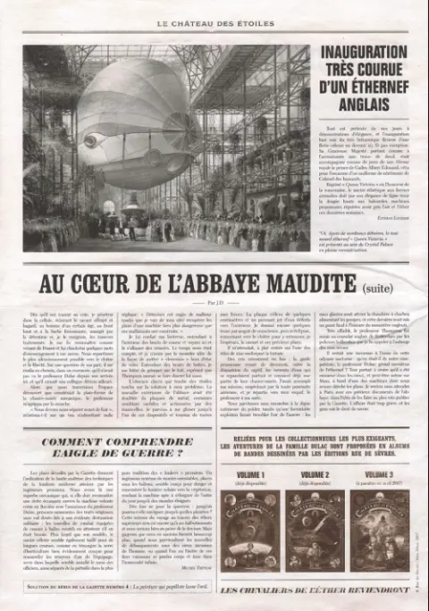 Verso de l'album Le Château des étoiles Le Château des Etoiles - Gazette N° 9 Le fantôme de l'éther