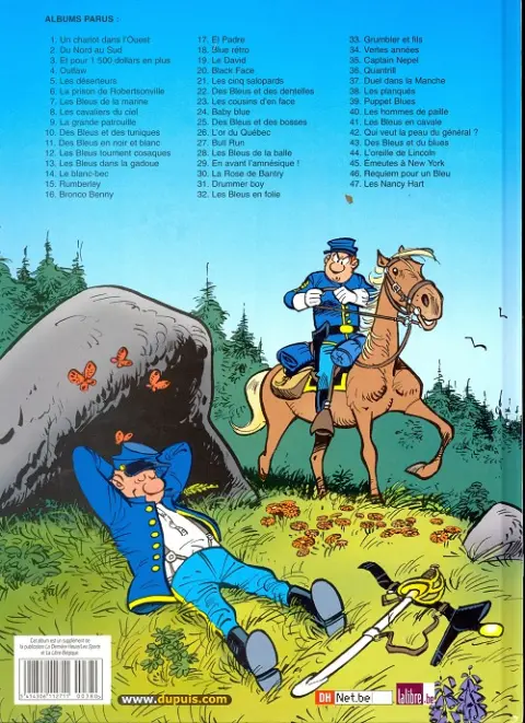 Verso de l'album Les Tuniques Bleues Tome 25 Des Bleus et des bosses