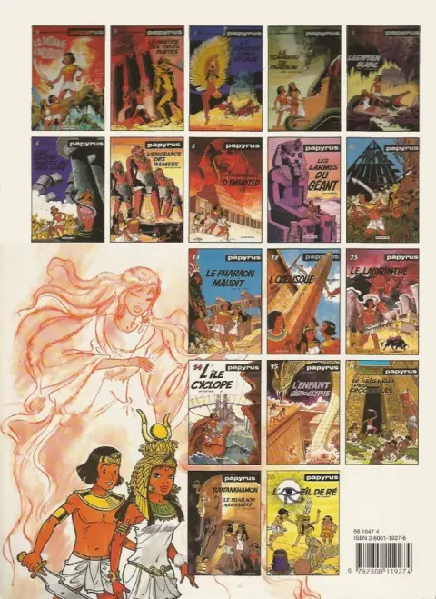 Verso de l'album Papyrus Tome 15 L'enfant hiéroglyphe