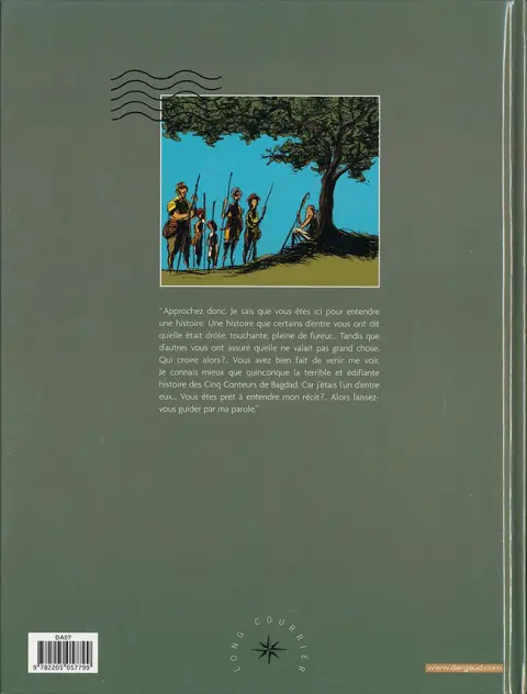 Verso de l'album Les Cinq Conteurs de Bagdad