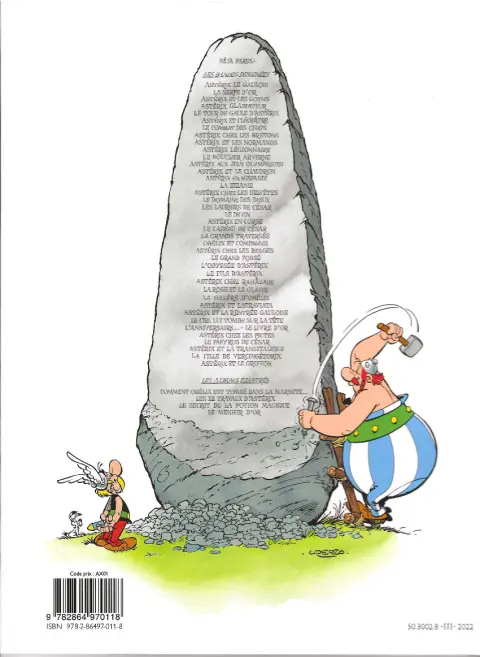 Verso de l'album Astérix Tome 27 Le fils d'Astérix