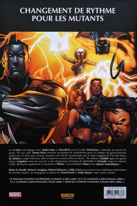 Verso de l'album Ultimate X-Men 2 Les nouveaux mutants