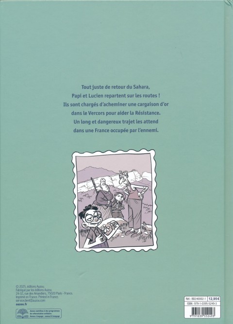 Verso de l'album La drôle de guerre de Papi et Lucien 4 Opération : Résistance !