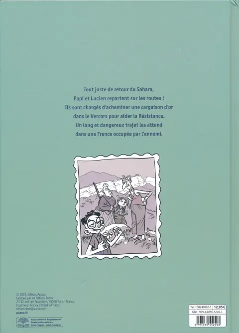 Verso de l'album La drôle de guerre de Papi et Lucien 4 Opération : Résistance !