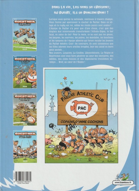 Verso de l'album Les Rugbymen Tome 2 Si on gagne pas, on a perdu !