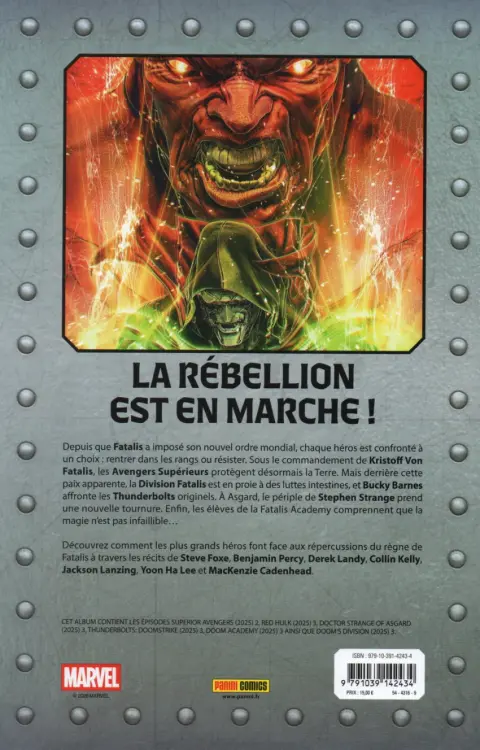 Verso de l'album Doom World - Le règne de Fatalis Volume 3/8