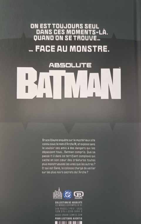 Verso de l'album Absolute Batman Tome 2 Abomination