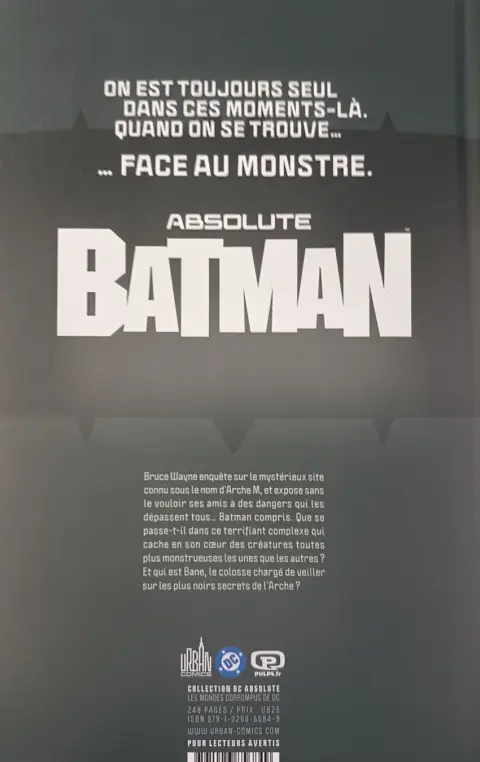 Verso de l'album Absolute Batman Tome 2 Abomination