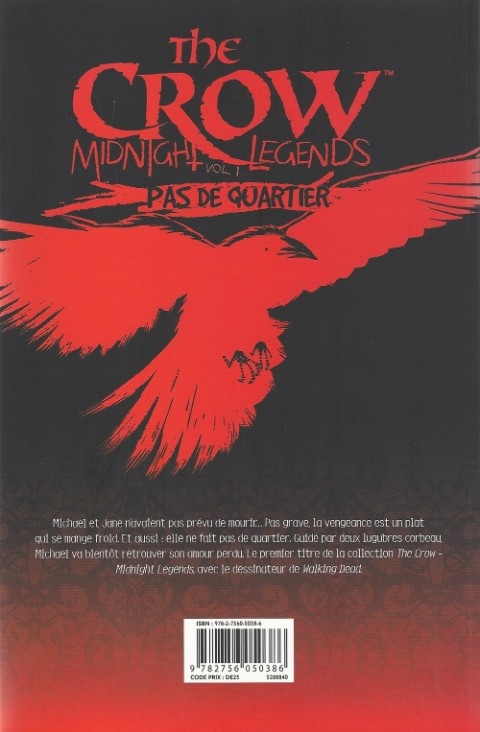 Verso de l'album The Crow: Midnight Legends Tome 1 Pas de quartier
