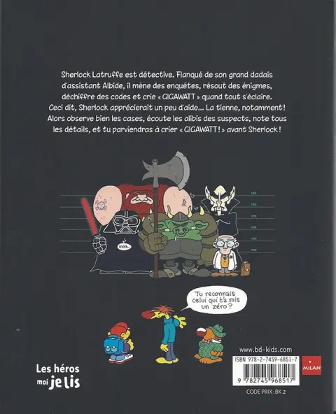 Verso de l'album Les Enquêtes de Sherlock Latruffe Tome 1 Gigawatt !