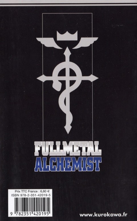 Verso de l'album FullMetal Alchemist Tome 3 Retour aux Sources