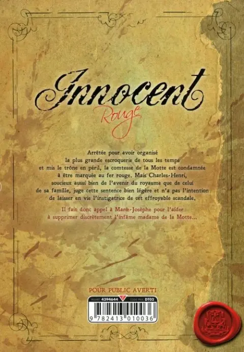 Verso de l'album Innocent Rouge 6