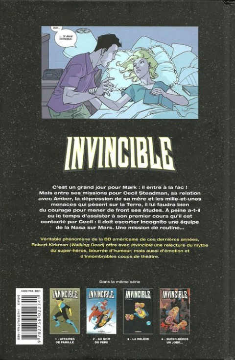 Verso de l'album Invincible Tome 4 Super-héros un jour...