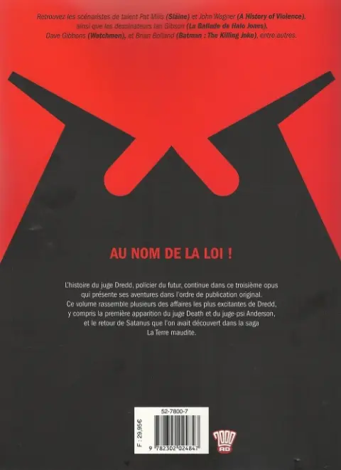 Verso de l'album Judge Dredd Intégrale 03