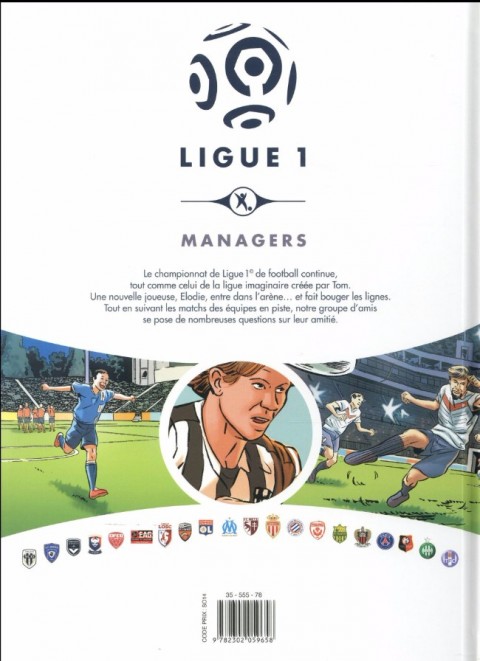 Verso de l'album Ligue 1 Managers Tome 2 Mercato