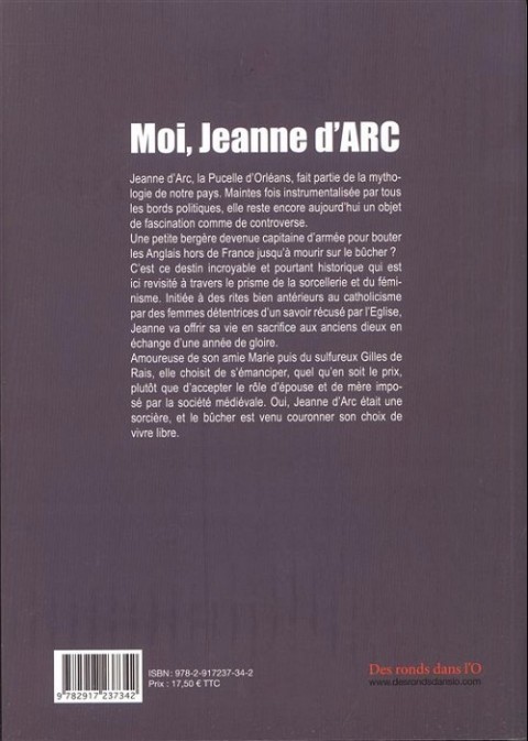 Verso de l'album Moi, Jeanne d'Arc