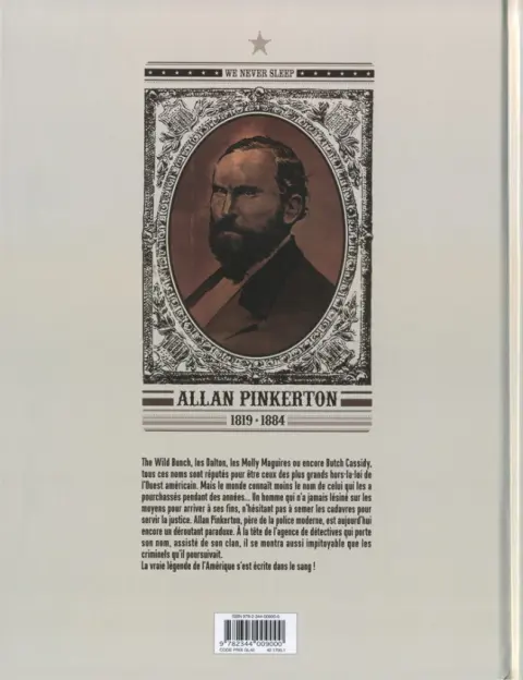 Verso de l'album Pinkerton Tome 4 Dossier Allan Pinkerton - 1884