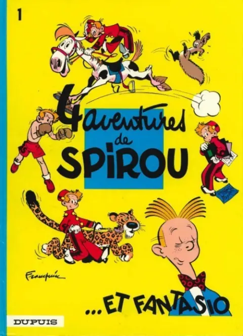 Couverture de l'album Spirou et Fantasio Tome 1 4 aventures de Spirou ...et Fantasio