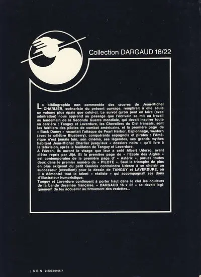 Verso de l'album Tanguy et Laverdure Tome 1 L'école des Aigles