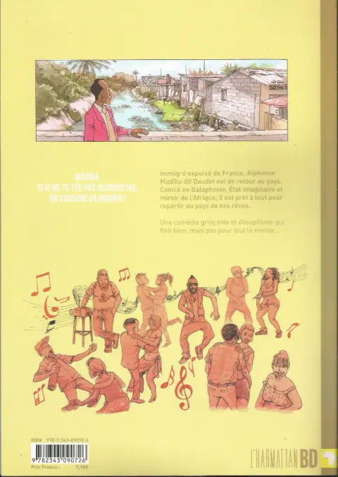 Verso de l'album Les Tribulations d'Alphonse Madiba dit Daudet Tome 2 Le Retour en France d'Alphonse Madiba dit Daudet