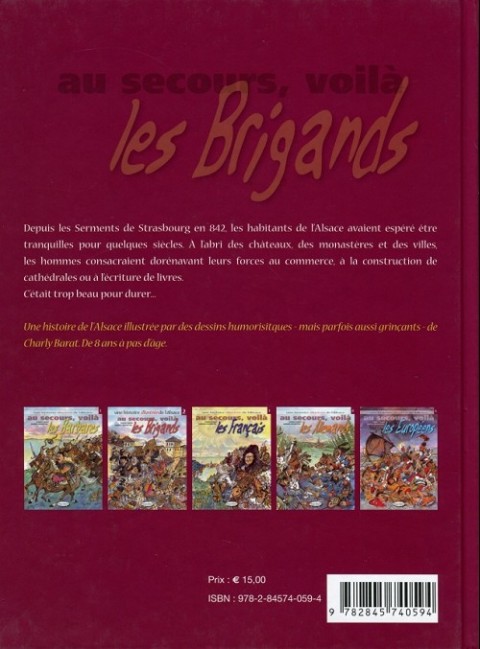 Verso de l'album Une histoire illustrée de l'Alsace Tome 2 Au secours, voilà les Brigands