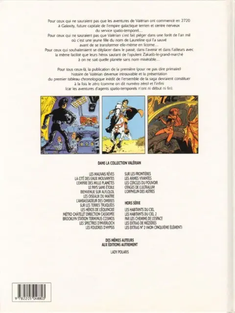 Verso de l'album Valérian Tome 0 Les mauvais rêves