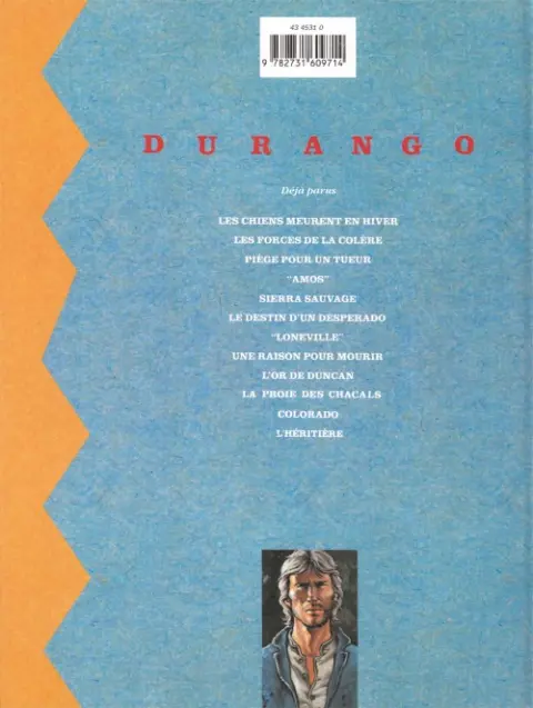 Verso de l'album Durango Tome 1 Les chiens meurent en hiver