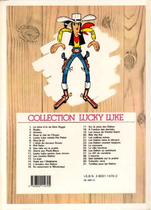 Verso de l'album Lucky Luke Tome 8 Phil Defer