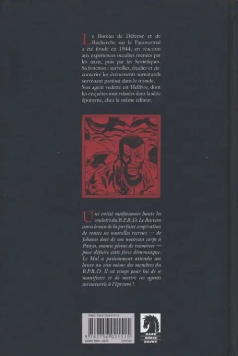 Verso de l'album B.P.R.D. Tome 8 Champ de bataille