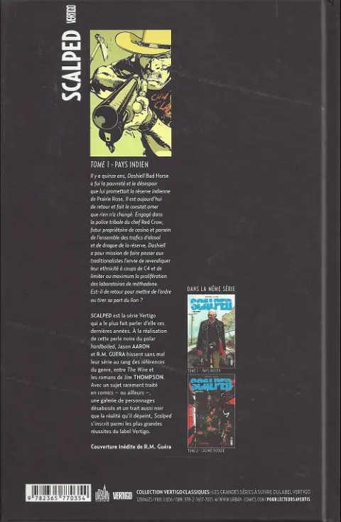 Verso de l'album Scalped Tome 1 Pays indien
