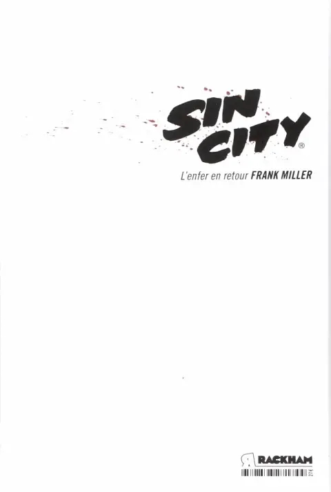 Verso de l'album Sin City Tome 7 L'enfer en retour