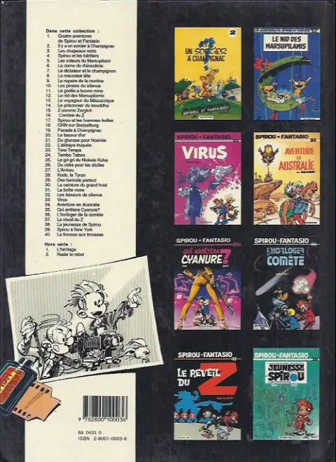 Verso de l'album Spirou et Fantasio Tome 1 4 aventures de Spirou ...et Fantasio