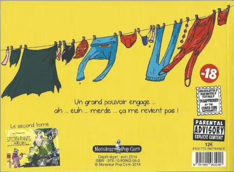 Verso de l'album Sticky Pants Tome 1 Ca colle et ça moule les bollocks